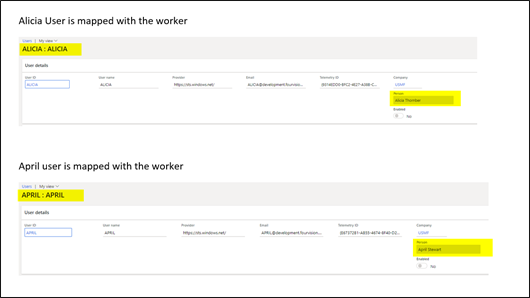 Test example automation D365 roles